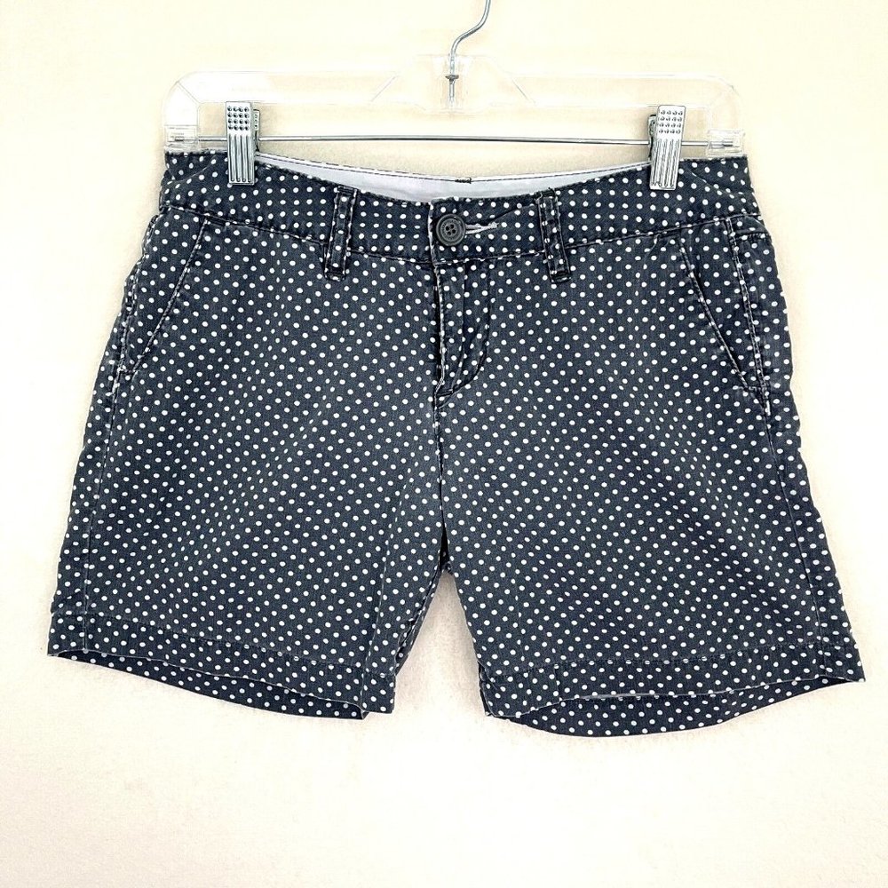 Unionbay Women's Gray & White Polka Dot 100% Cotton Chino Comfort Shorts Size 3